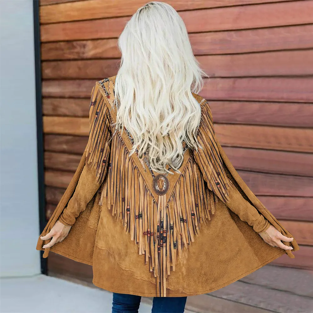 Women's Vintage Tassels Art Casual Cardigan