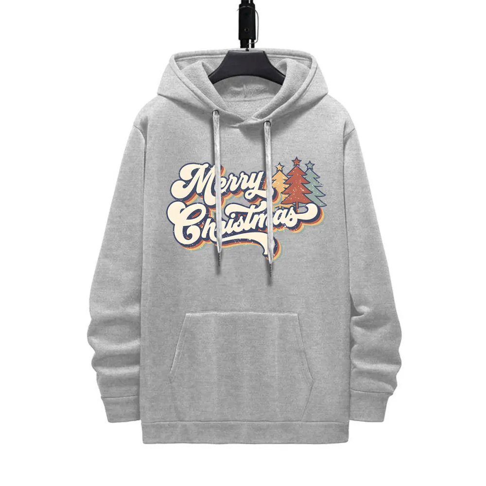 MERRY CHRISTMAS PATTERN PRINTED HOODIE