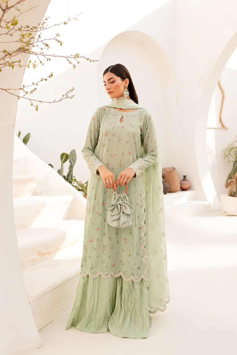 Roya 3Pc - Embroidered Luxe PRET