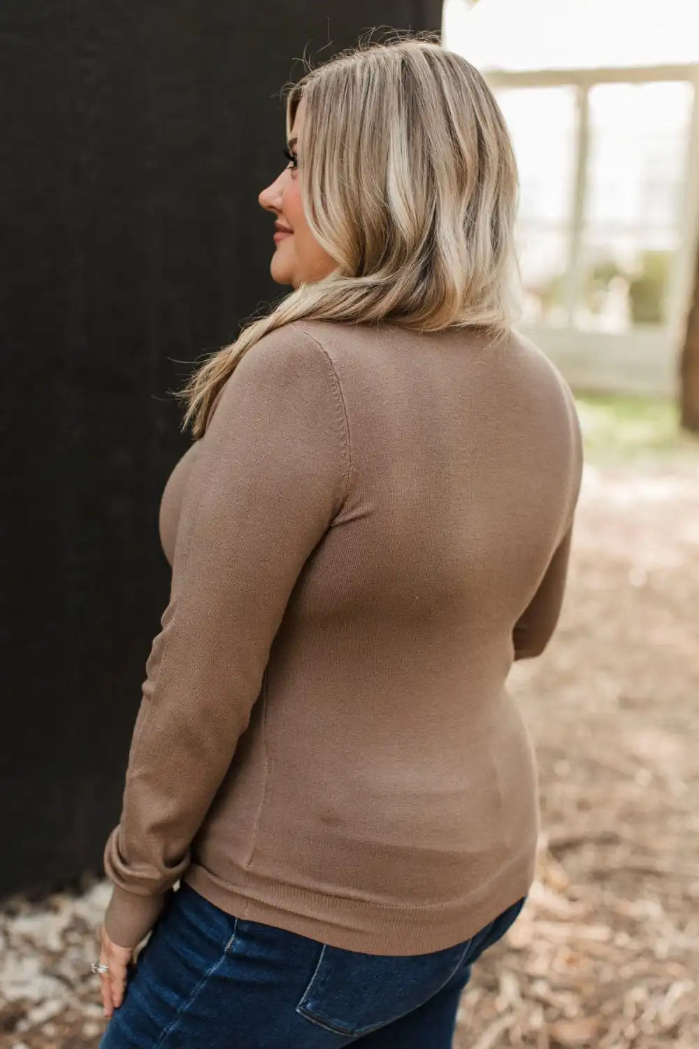 Getting Ahead Lightweight Knit Sweater- Mocha