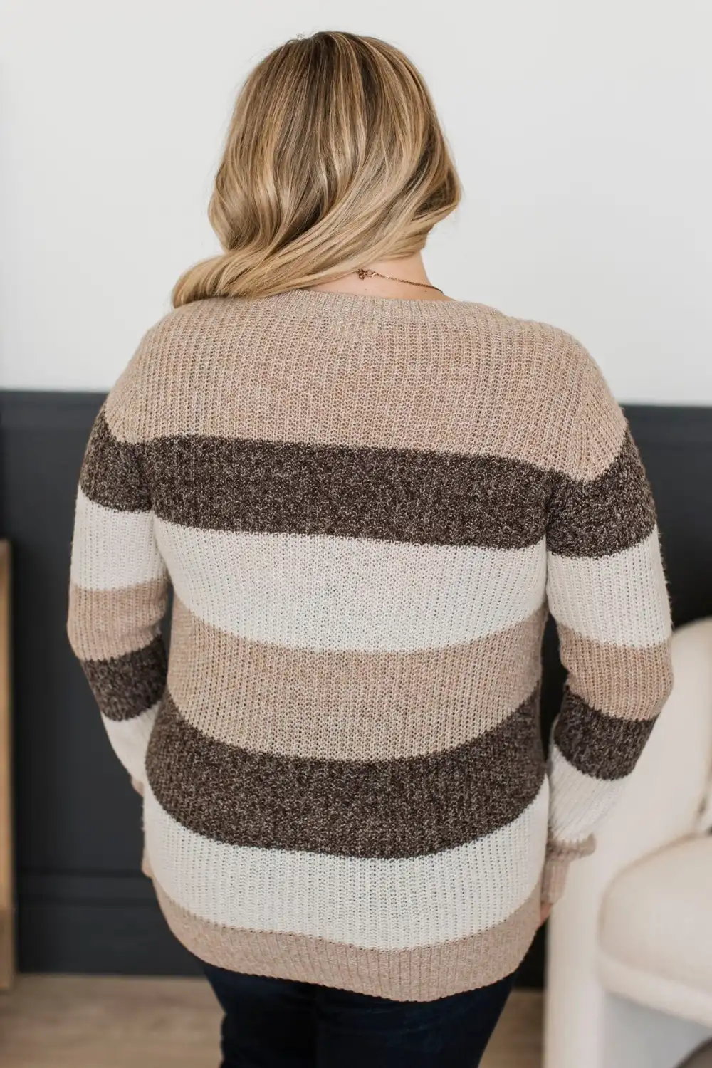 Total Favorite Color Block Sweater- Taupe & Brown