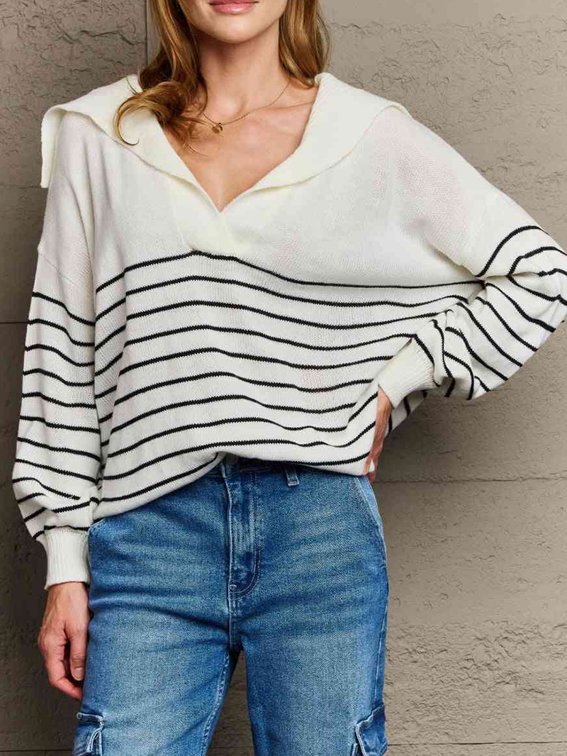 Striped Oversized Knit Top