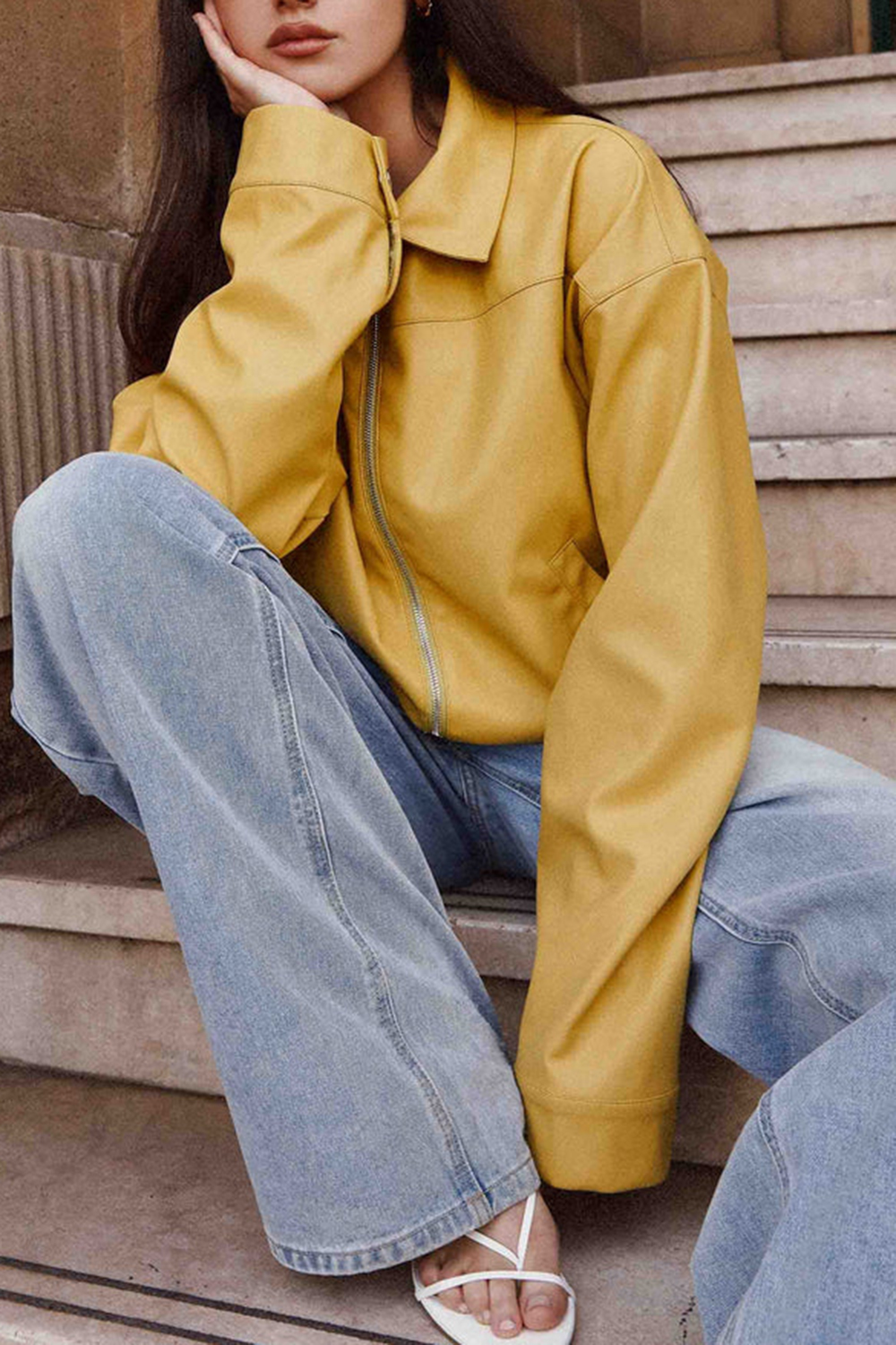 Elara Oversized Jacket - Yellow