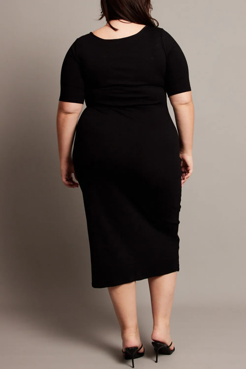 Black Shaper Dress Short Sleeve Bodycon