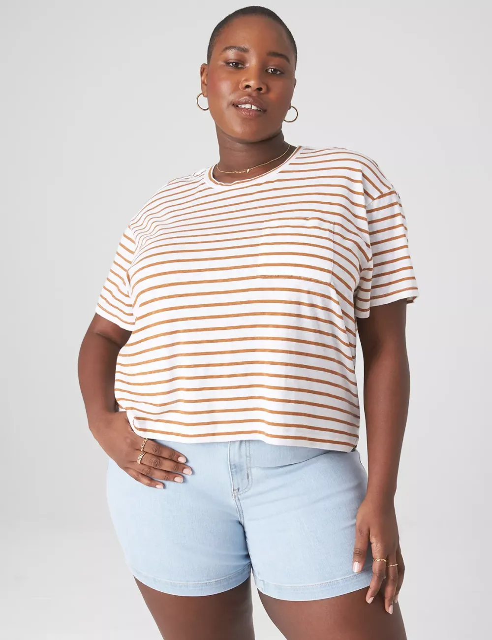 Relaxed Crop Short-Sleeve Pocket Tee