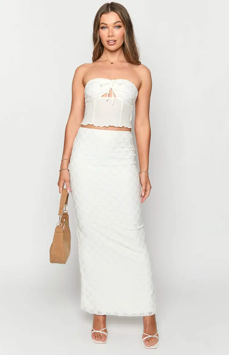 Rilee White Maxi Skirt