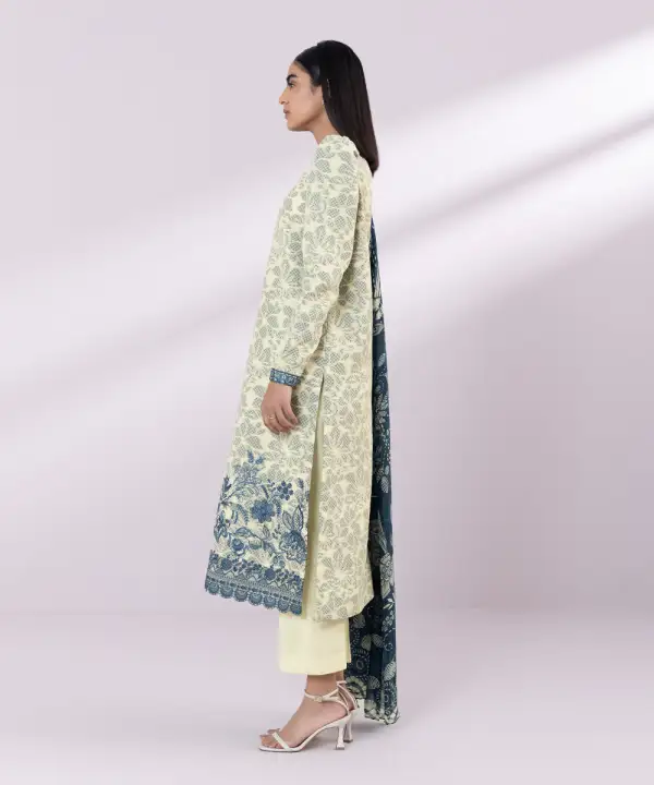 3 Piece - Embroidered Jacquard Suit