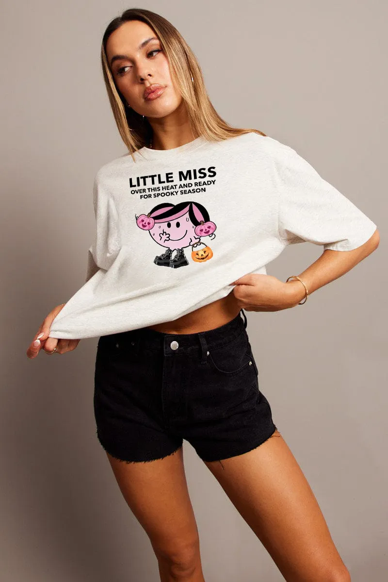 Women's heart-shaped and letter printed T-shirt