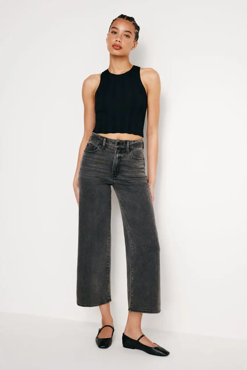 GOOD WAIST CROPPED PALAZZO JEANS