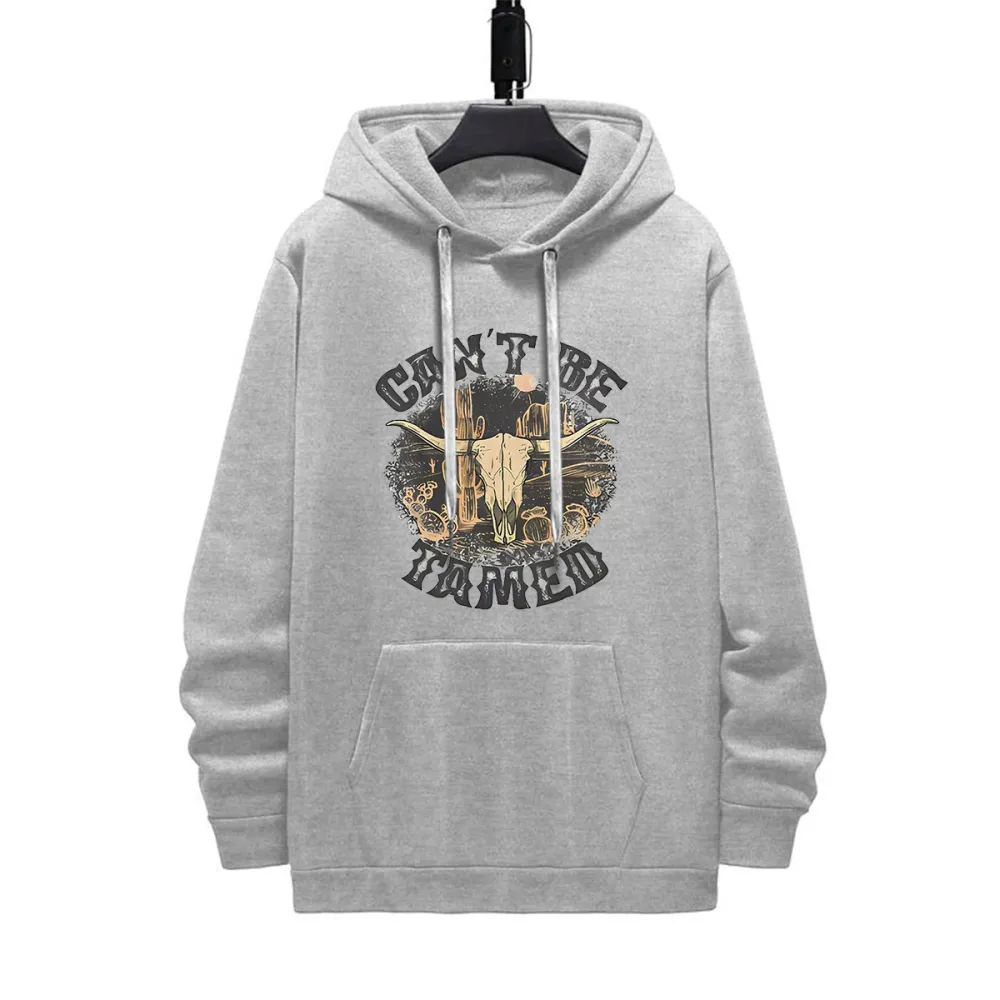 CANT BE TAMED PATTERN PRINTED HOODIE