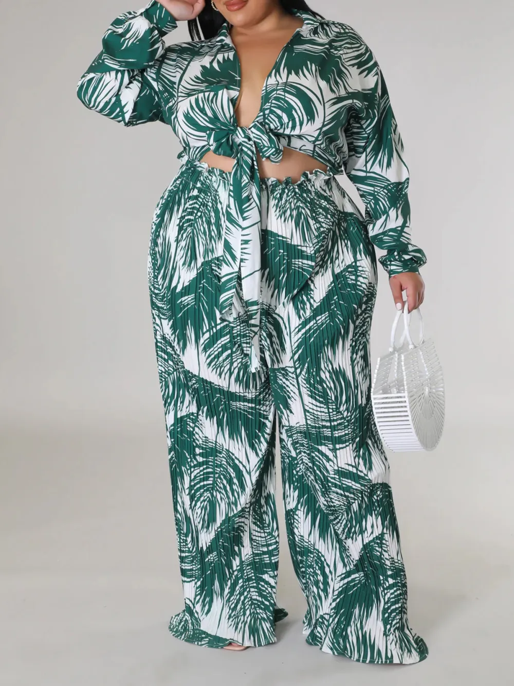 Women'S Stylish Tropical Print Pantsuit