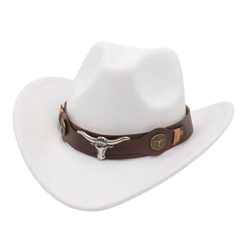 Western Ethnic Cowboy Bull Head Felt Hat