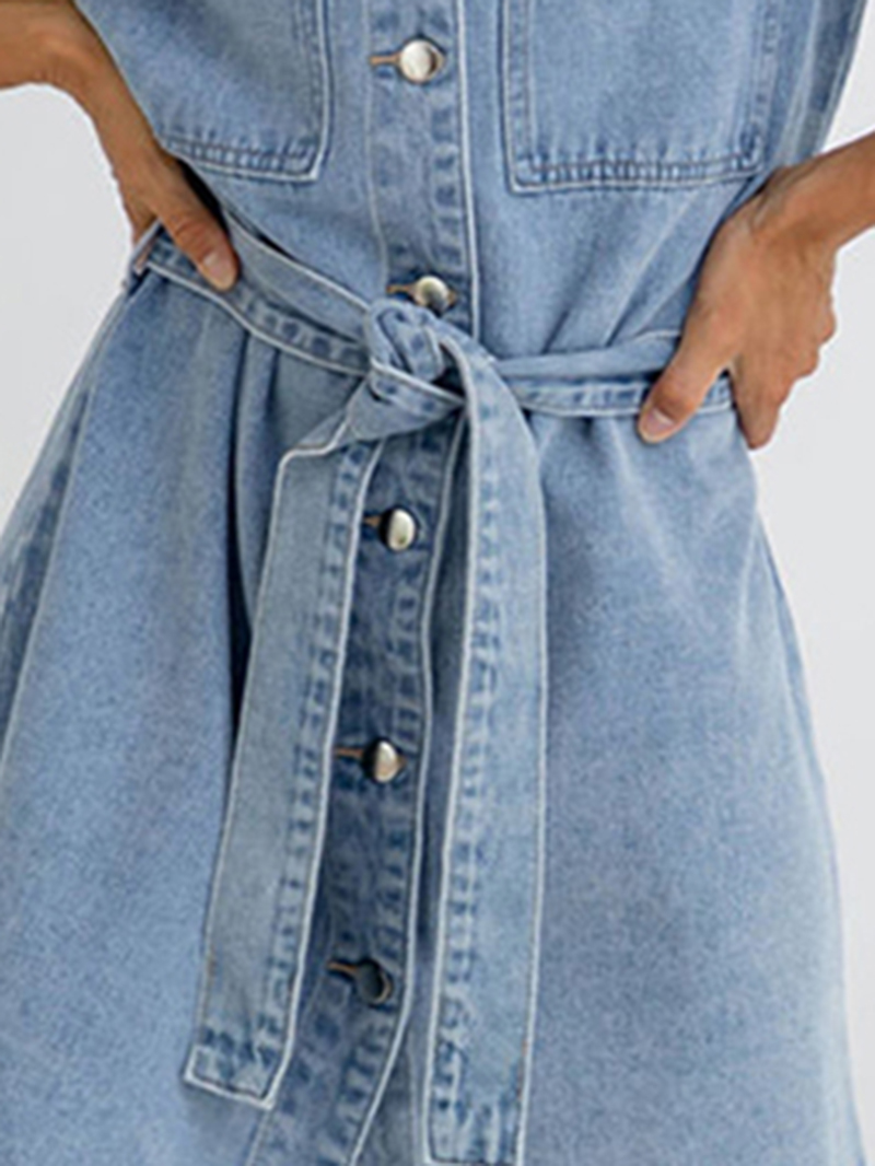 Denim Mini Dress - Light Wash