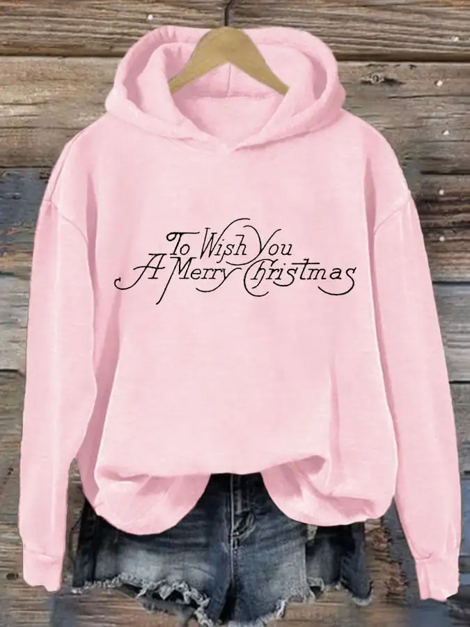 Women's To Wish You A Merry Christmas Print Sweatshirt