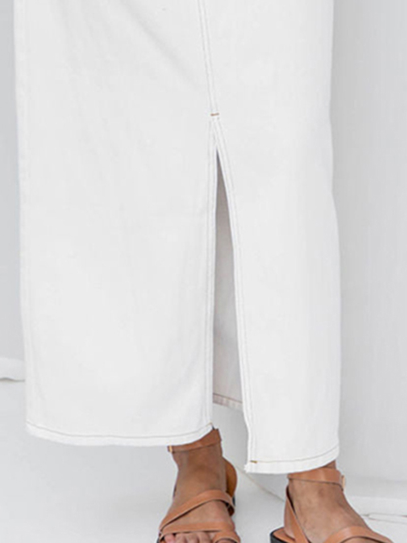 White  denim wash skirt