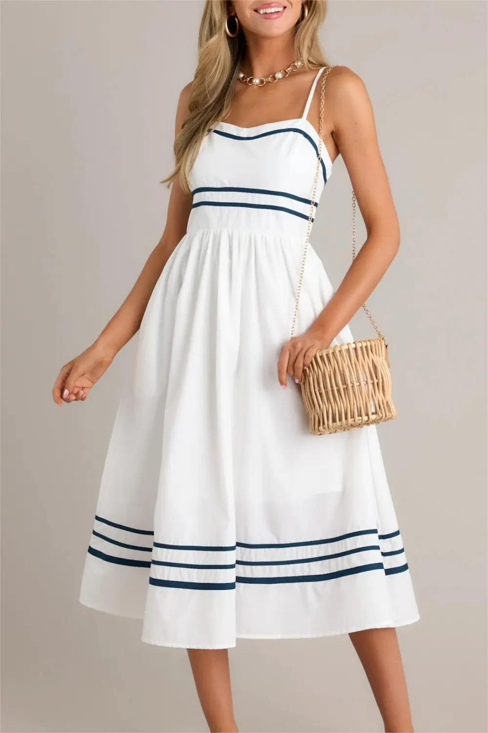 MARITIME MAJESTY IVORY MIDI DRESS