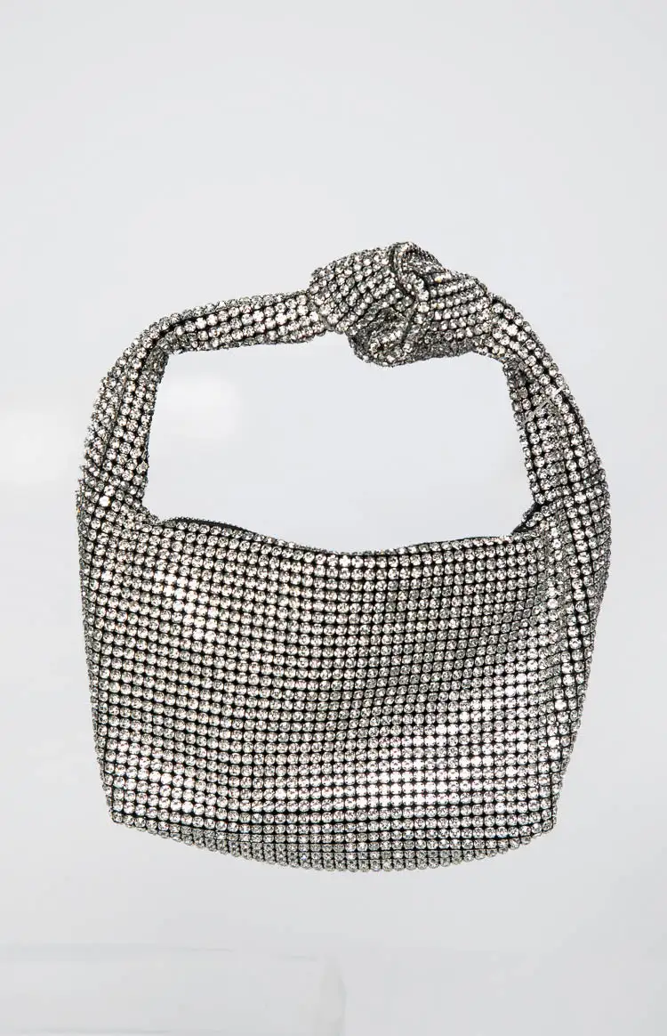 Pixi Silver Diamante Shoulder Bag