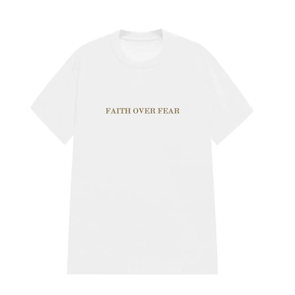 FAITH OVER FEAR PATTERN PRINTED TEE