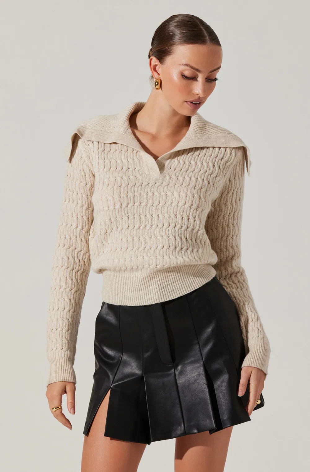 Xanthe Oversize Collar Sweater