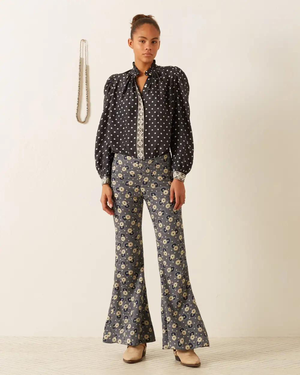 Annabel Raven Dot Silk Shirt