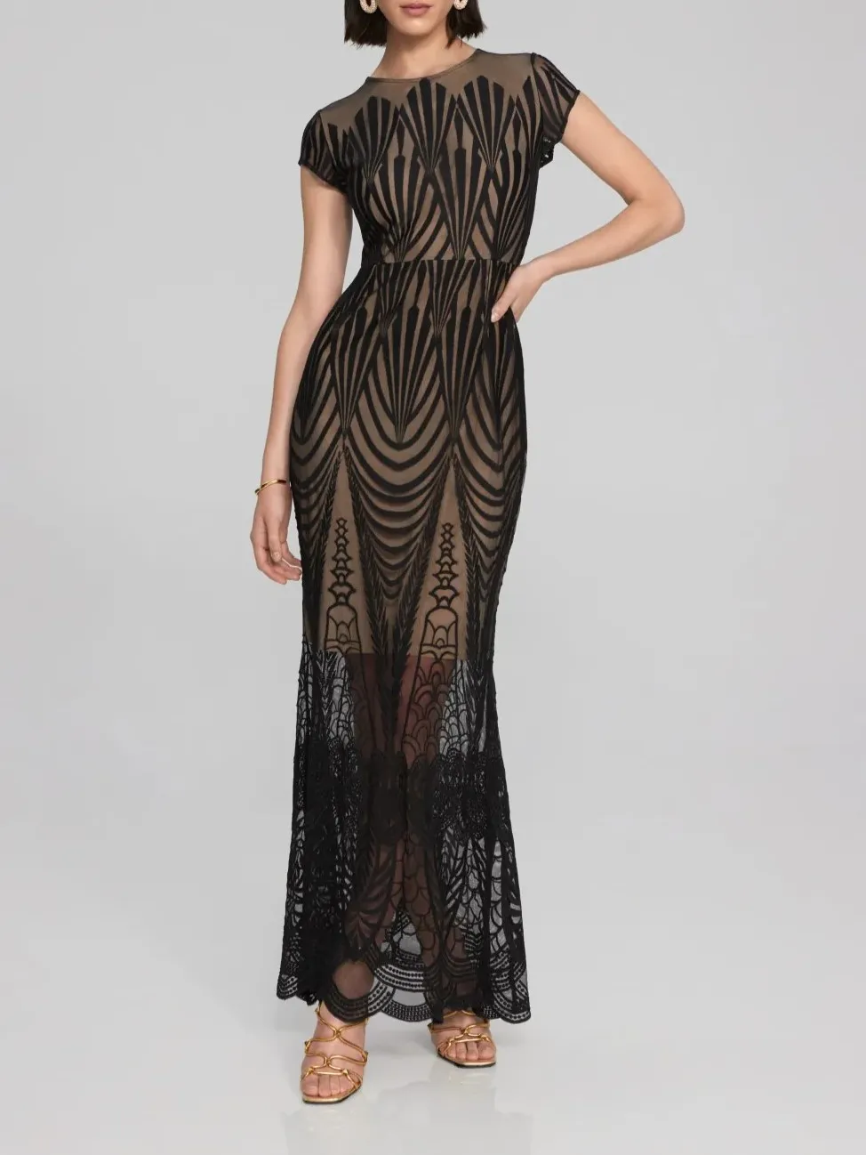 Dress Signature Gown Black Nude