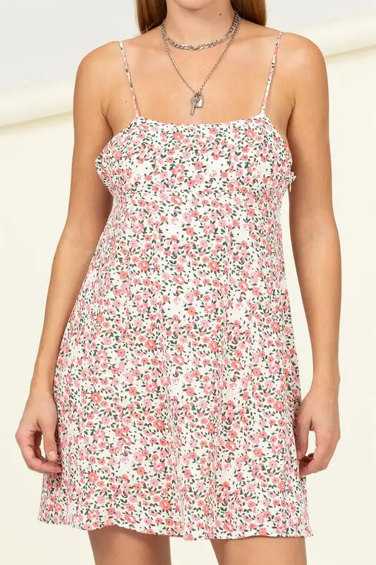 Gotta Find Me Floral Tie Back Mini Dress