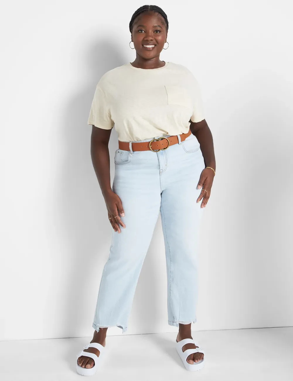 Relaxed Crop Short-Sleeve Pocket Tee