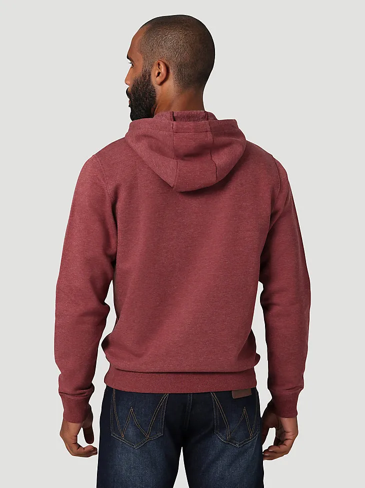 MEN'S WRANGLER LONG LIVE COWBOYS® PULLOVER HOODIE IN BURGUNDY HEATHER