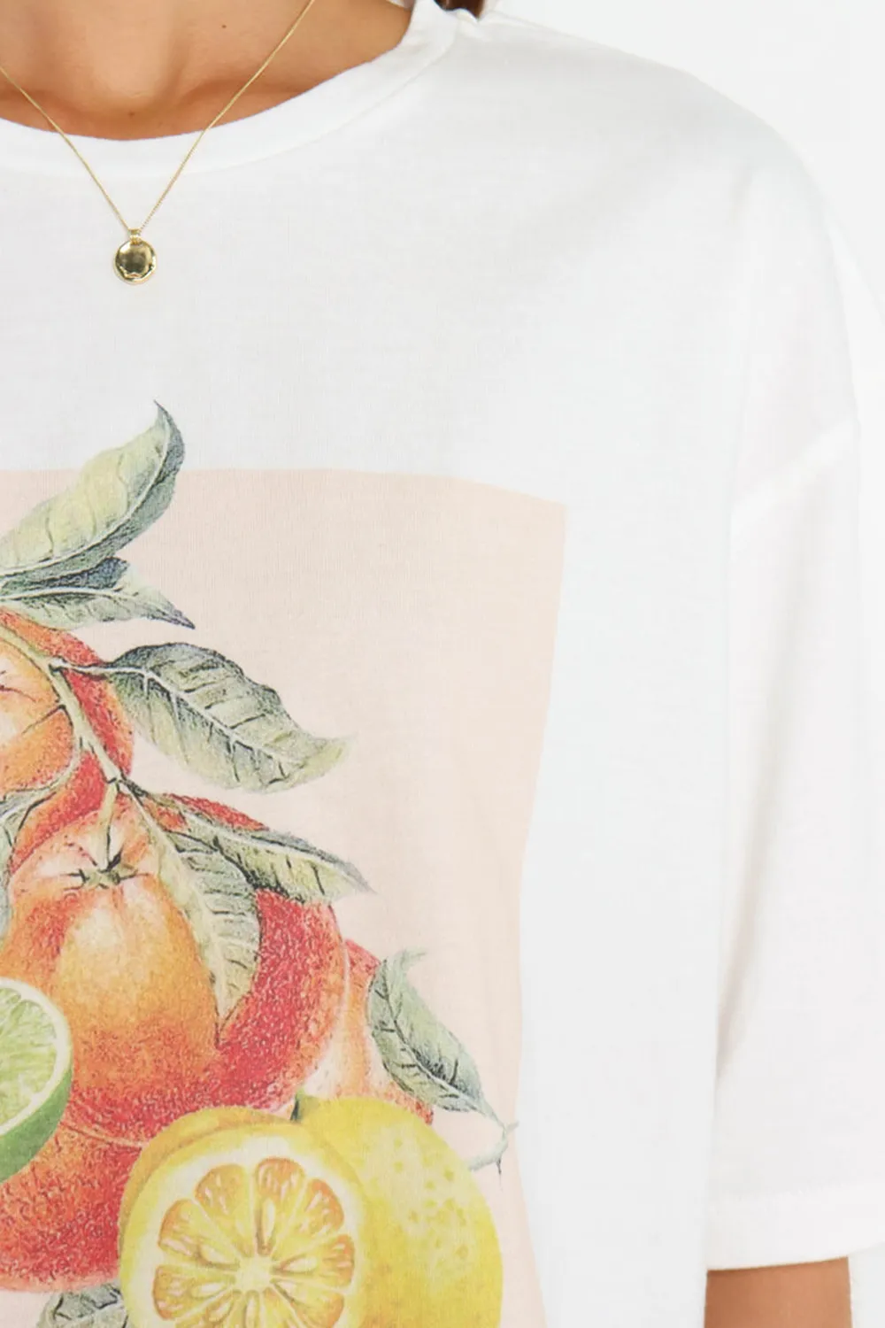 FRUIT PATTERN WHITE TOP