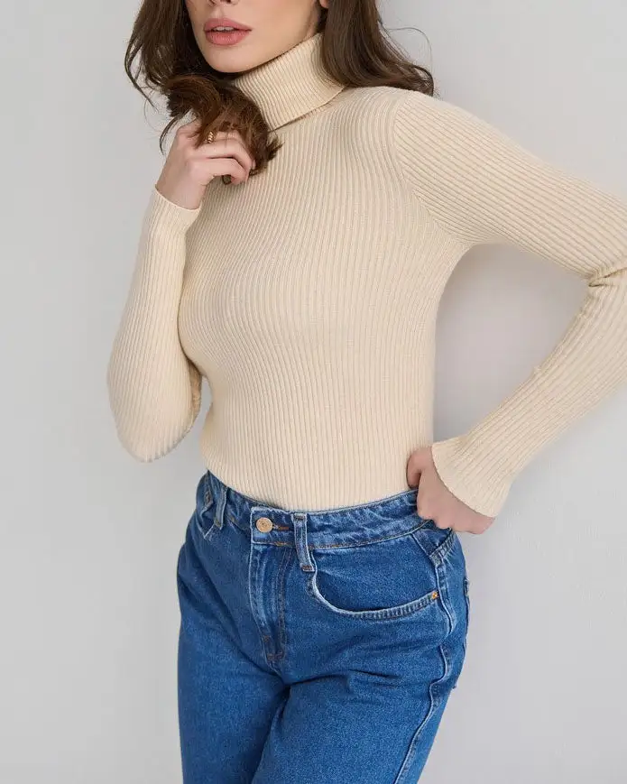 Versatile Essential Turtleneck Knitted Sweater