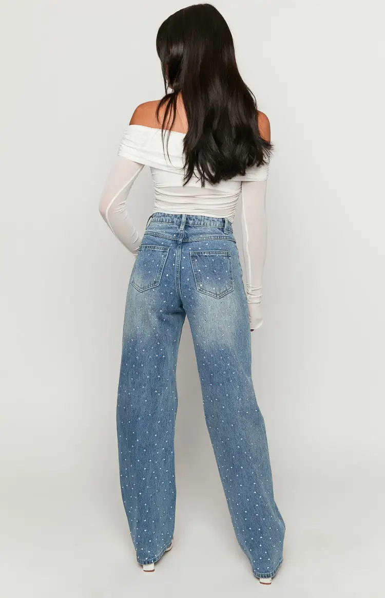 Sparks Mid Wash Denim Straight Leg Jeans