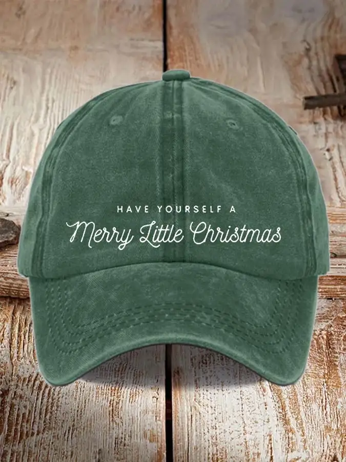 Women's Casual Have Yourself A Merry Little Christmas Print Baseball Cap