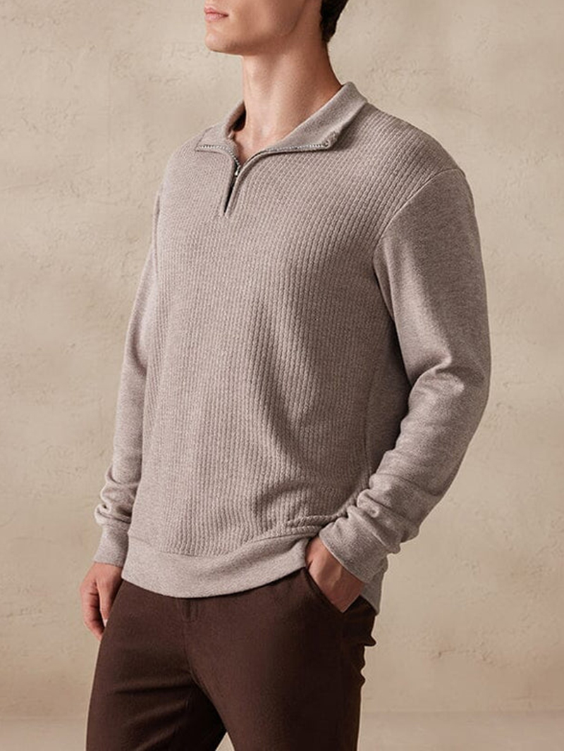 Stretchy Polo-Collor Sweater