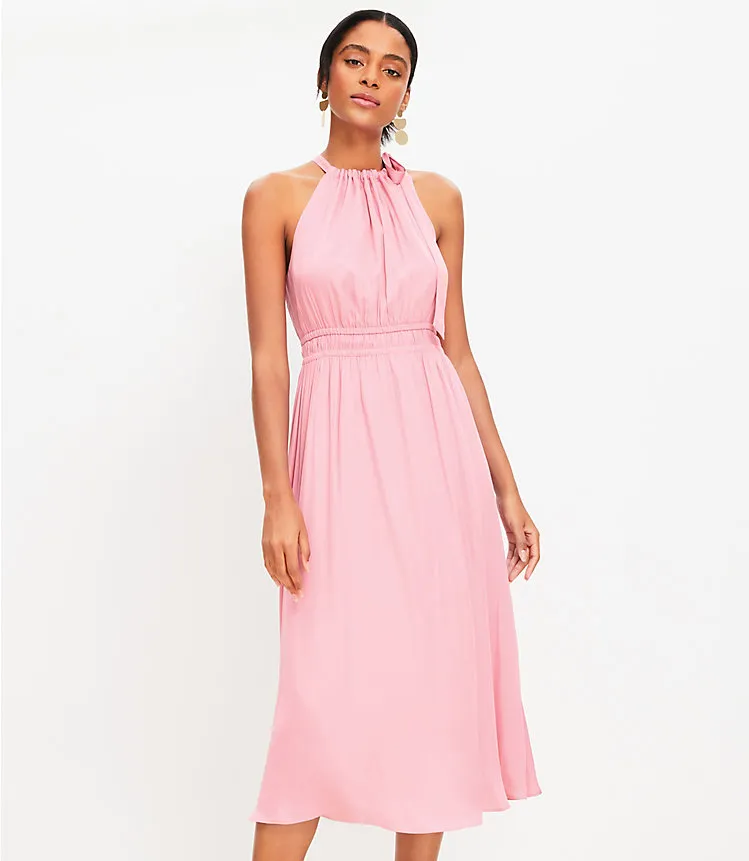 Bow Halter Midi Dress