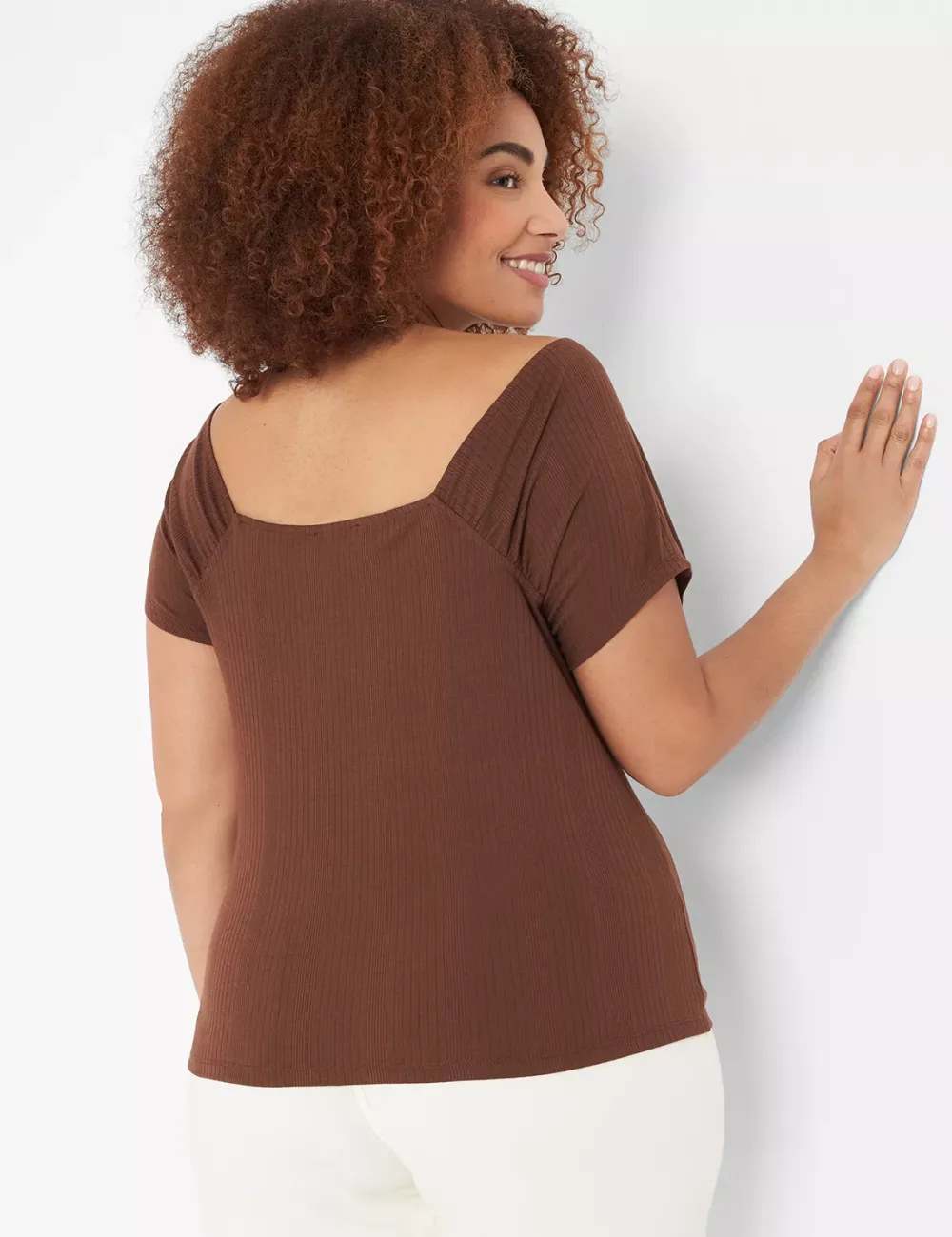 Short-Sleeve Square-Neck Tee