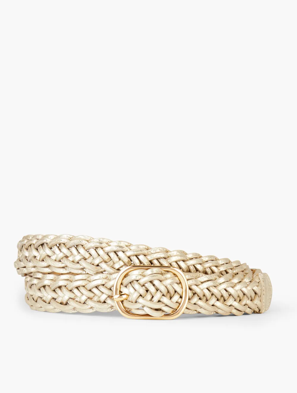 Braided Leather Belt - Metallic