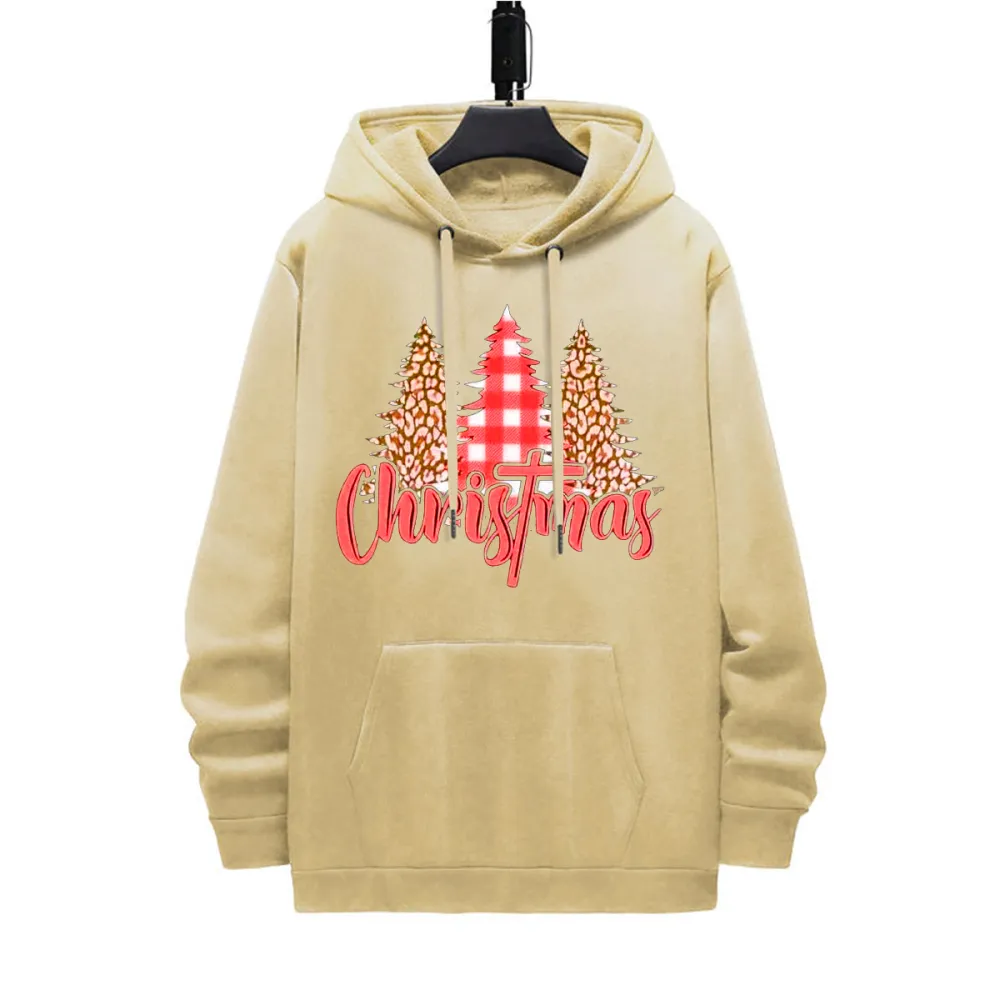 CHRISTMAS TREE PATTERN PRINTED HOODIE