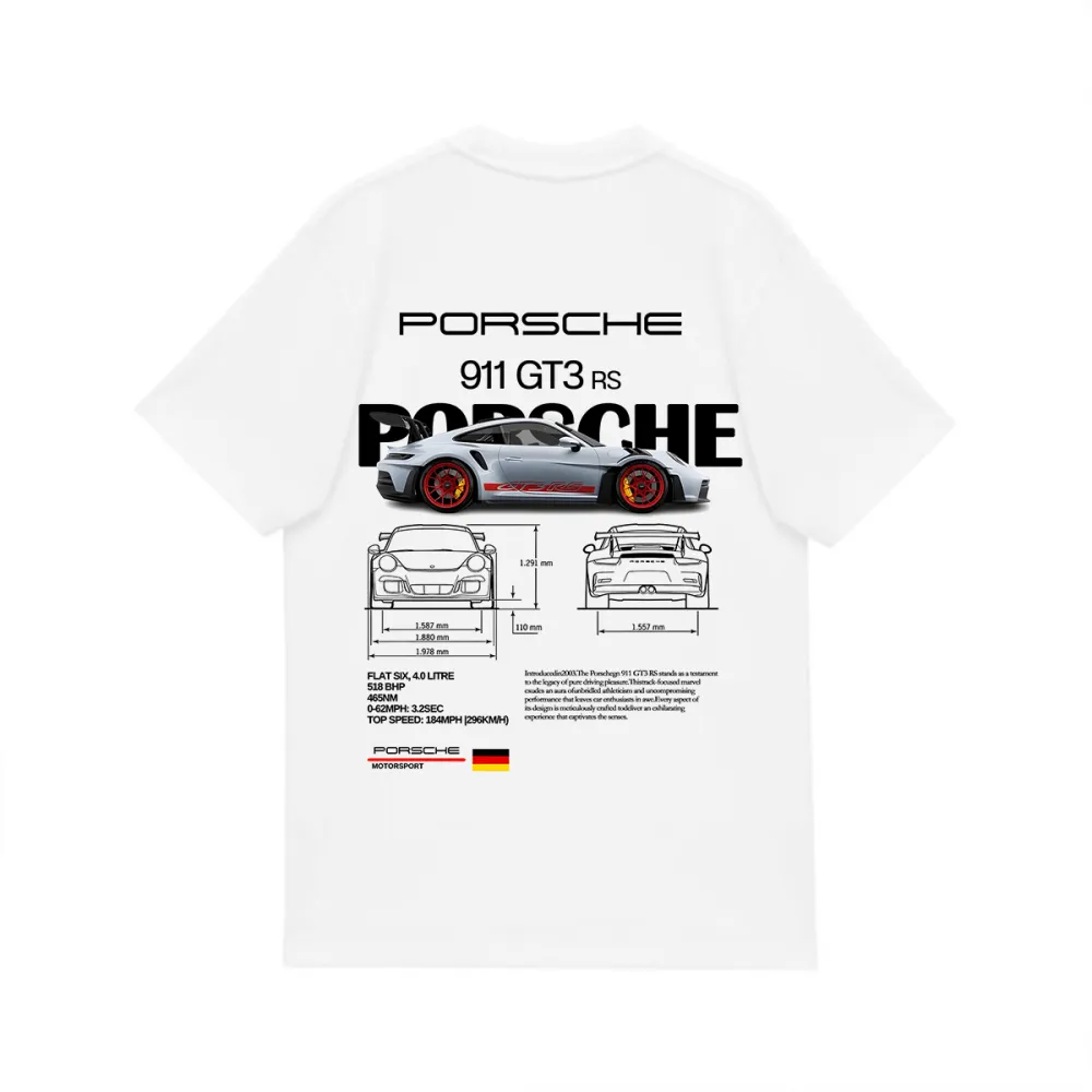 911 GT3 RS DESIGNED PATTERN PRINTED TEE