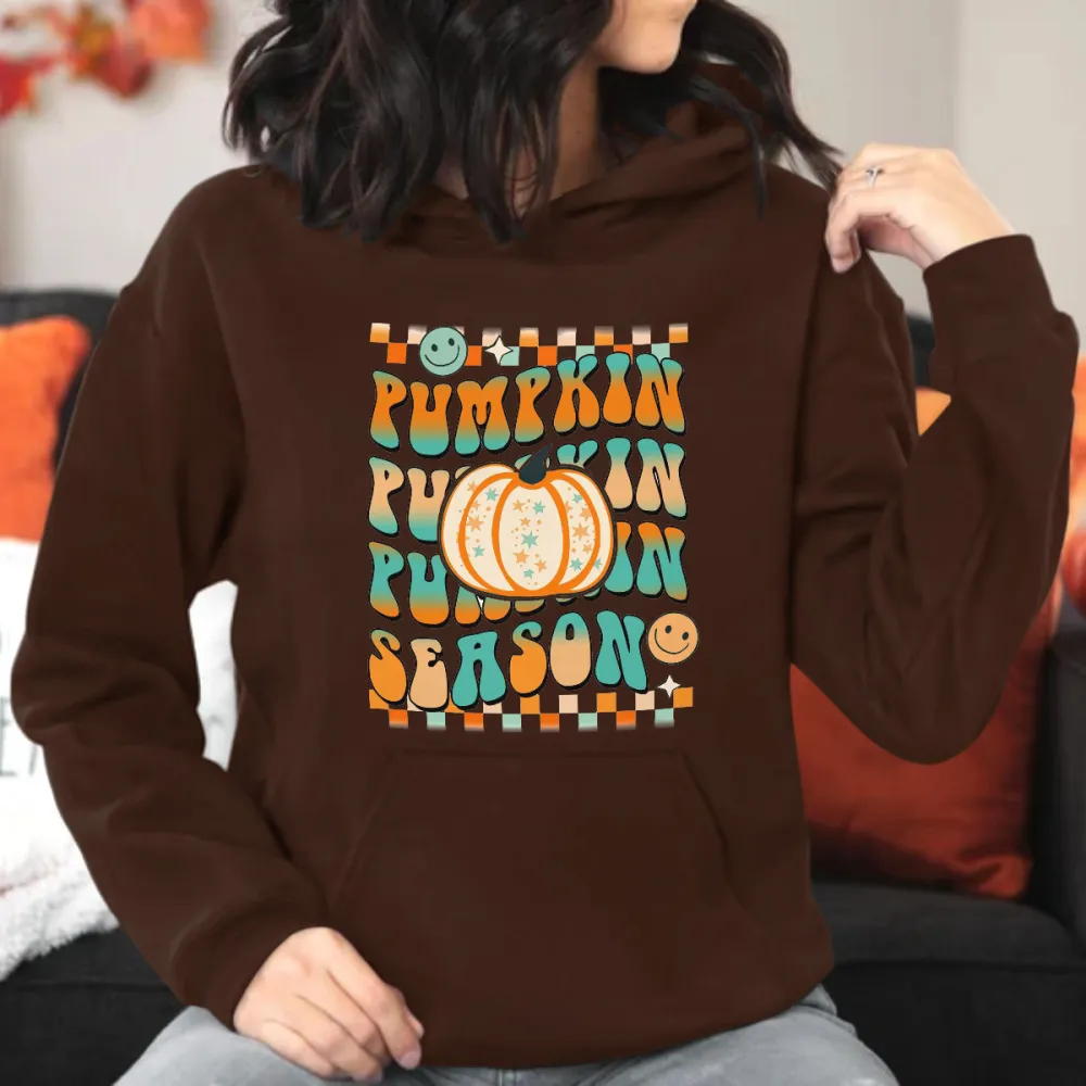 Colorful Pumpkin Printed Hoodie