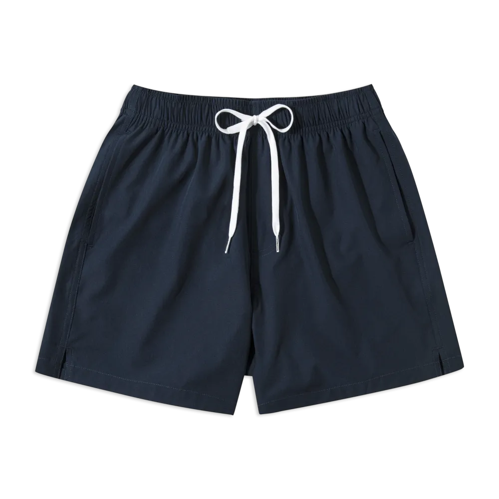 Stretch Swim Solid-Navy Blue