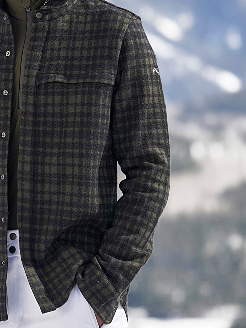 Men's Casual Oversized Plaid Coat Jacket