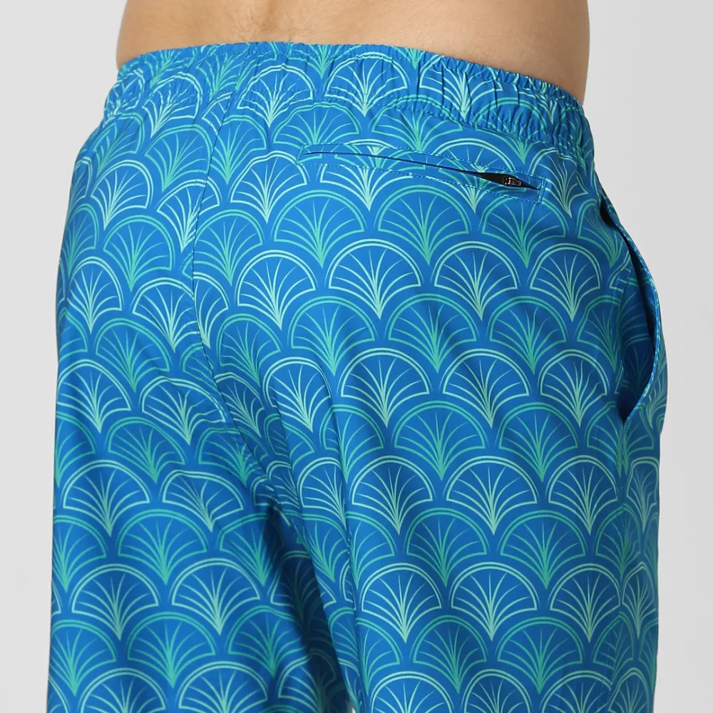 Printed Swim-Blue