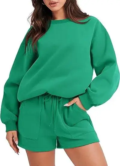 2 Piece Sweatshirt & Shorts Lounge Set