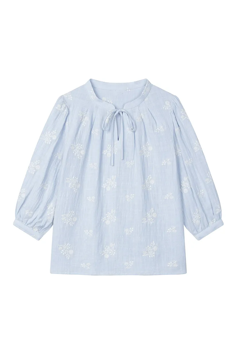 Estella Blouse - Pastel Blue