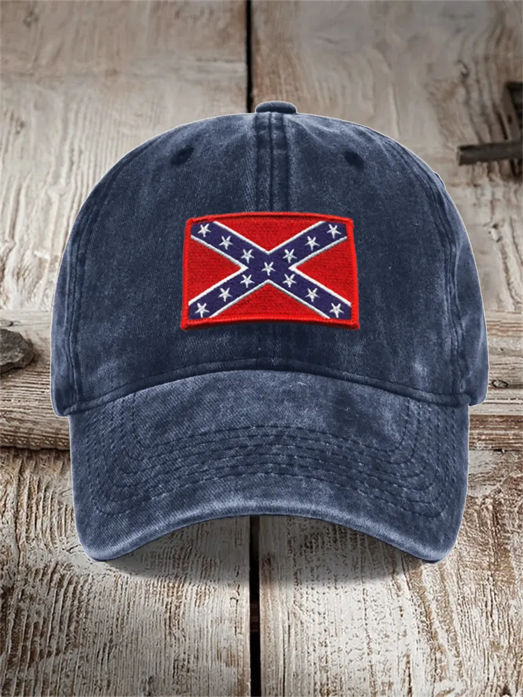 Unisex Southern Pride Rebel Flag Embroidered Washed Cap