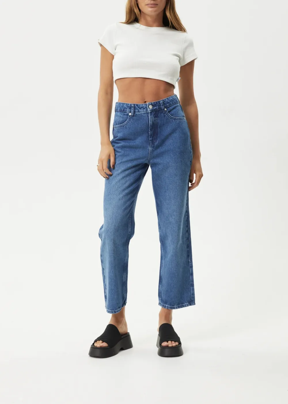 SHELBY - HEMP DENIM CROPPED WIDE LEG JEANS