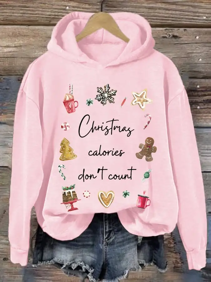 Women's Christmas Calories Don’t Count Print Sweatshirt