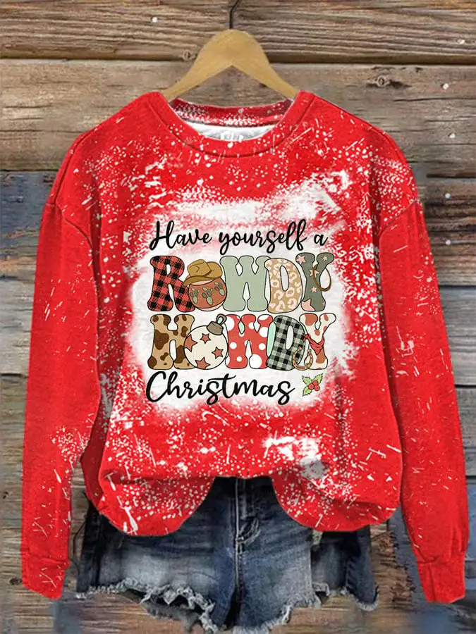 Women's Howdy Country Christmas Print Sweatshirt