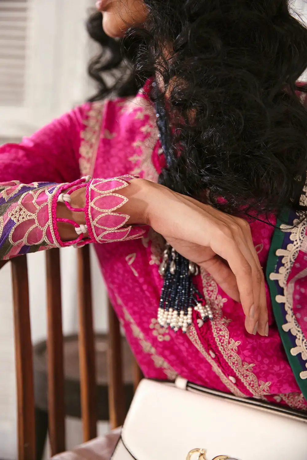 Bright Fuchsia Embroidered Lawn