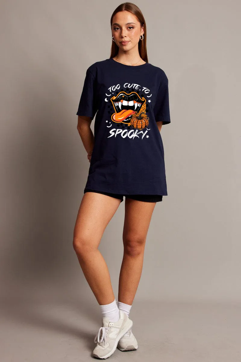 Women's Pumpkin Combination Printed T-shirt